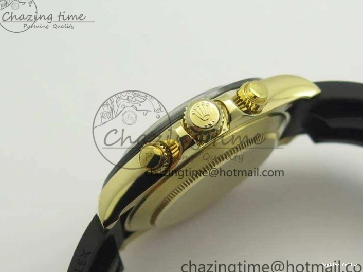 0109 Tailored Daytona 116518 LN YG ARF 1:1 Best Edition Black Dial On Rubber Strap A4130 Super Clone 3479